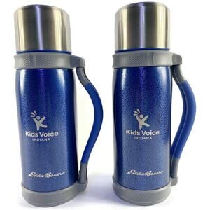 Eddie Bauer Pacific Flask Stainless Steel Thermos Kids Voice 40 Oz Set of 2 NEW